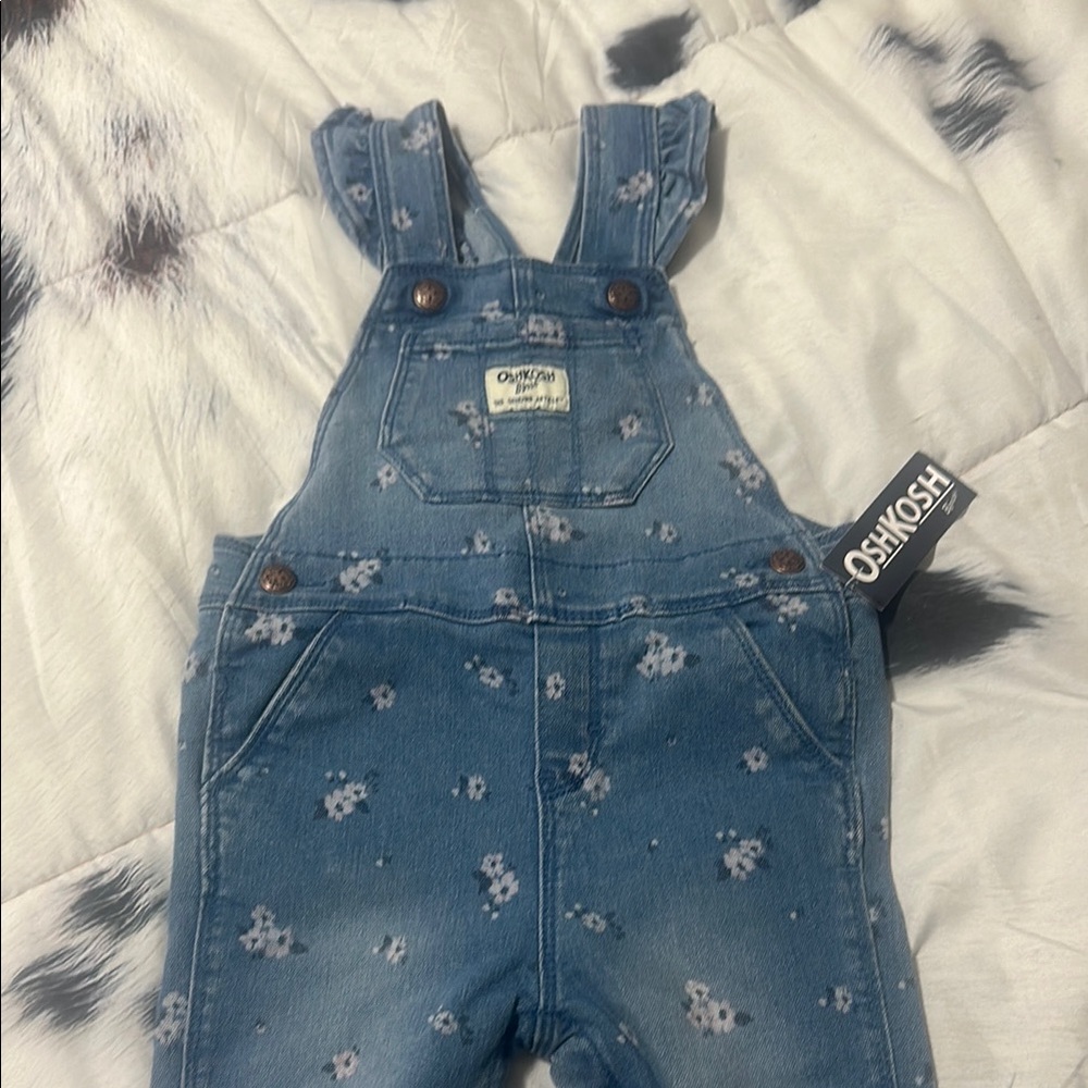 OshKosh B'gosh Floral Blue Overalls for Kids
